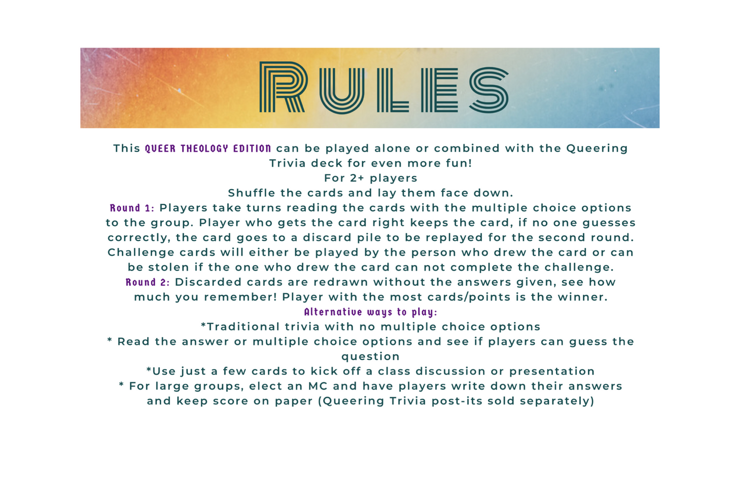 Queering Trivia: Queer Theology edition